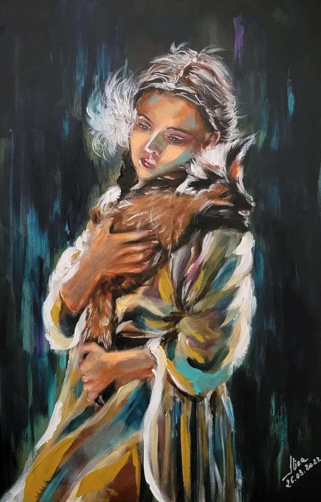 ArteDiAlina.com painting: You're Safe (in my arms)